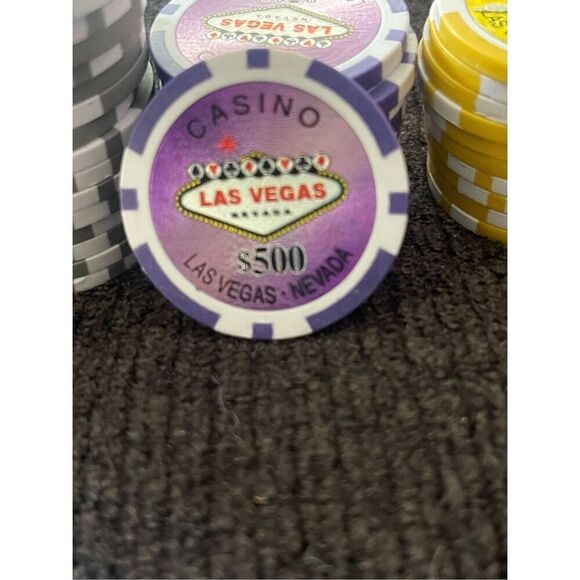 Las Vegas Casino Chips - Green 30, Purple 10, Red 10, Yellow 10 - Picture 11 of 13